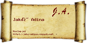 Jakó Adina névjegykártya